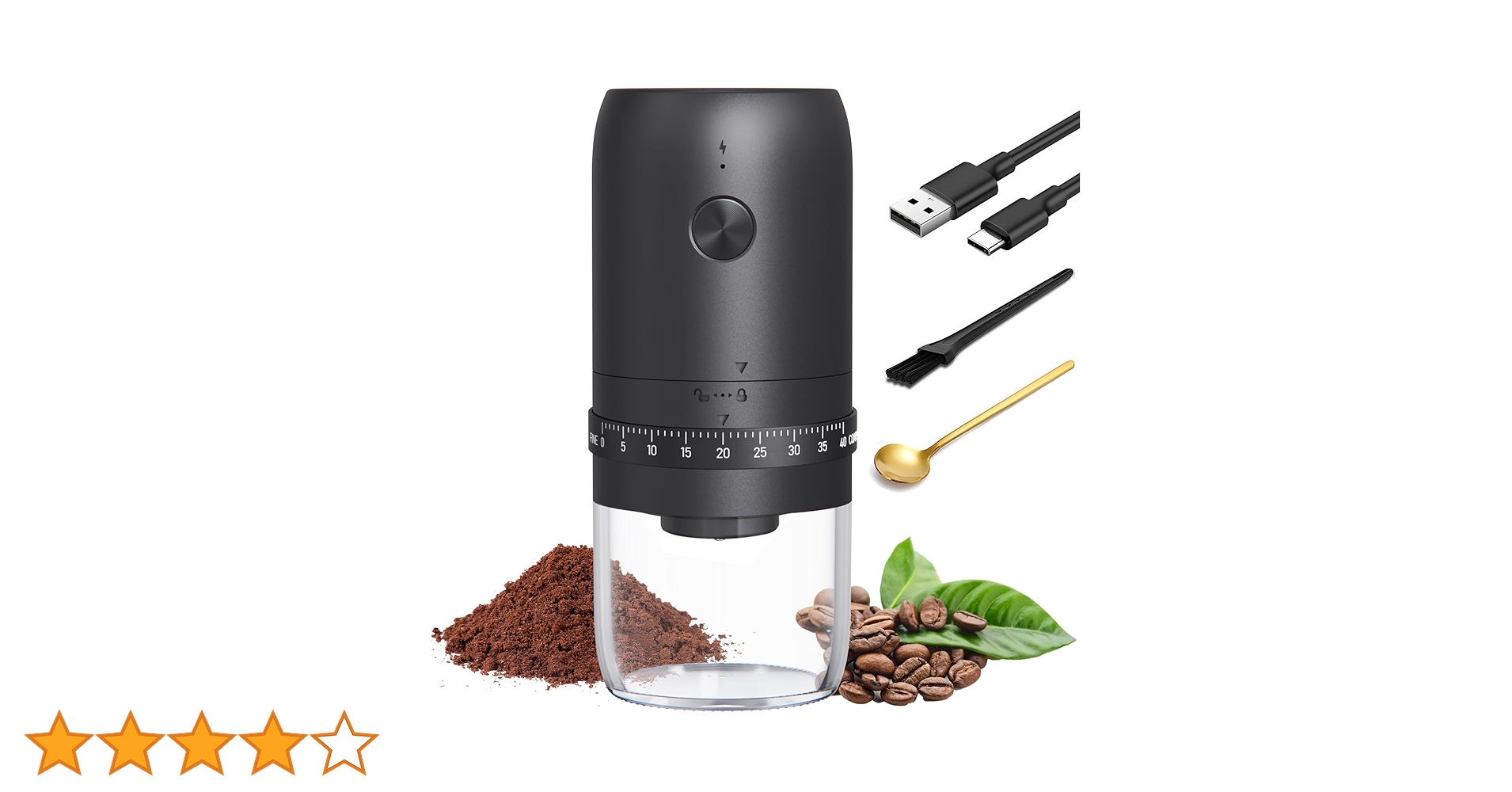 Amazon | 電動コーヒーグラインダー、DERGUAM 更新モデル充電式